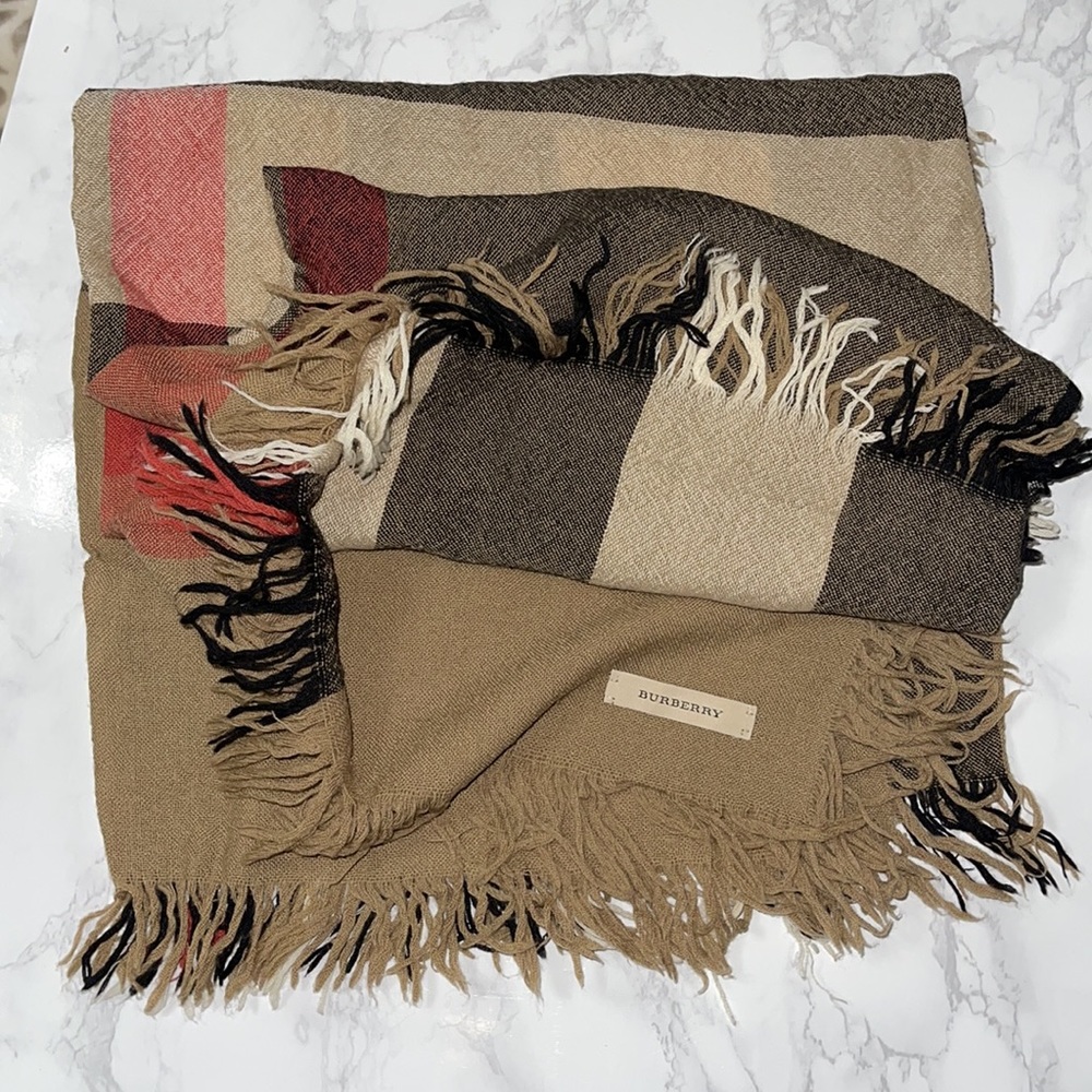 Burberry Check Merino Wool Scarf